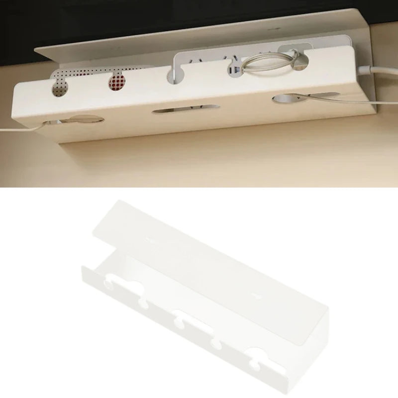 Under Desk Cable Management Cable Tray Under Desk With Clamp Power Strip Cord Holder Holder No Drilling Sturdy Spac Oasis Select