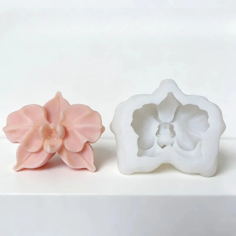 Compact Orchid Silicone Mold Realistic Soft Delicate Petal Folds Texture for Candle Soap Craft Making Mould Oasis Select