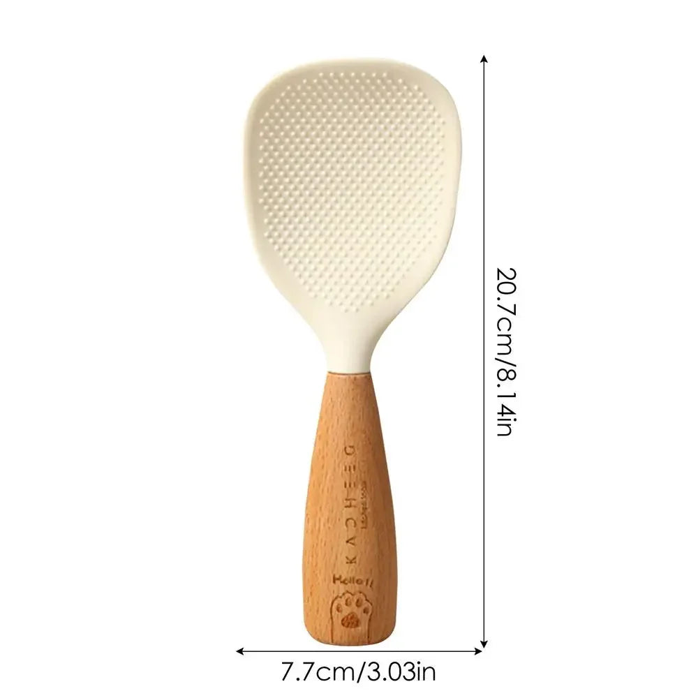 Silicone Spoon Non-stick Cooking Spoon Anti-scalding Pot Rice High-temperature-resistant Spoon Durable Kitchen Gadgets Oasis Select White