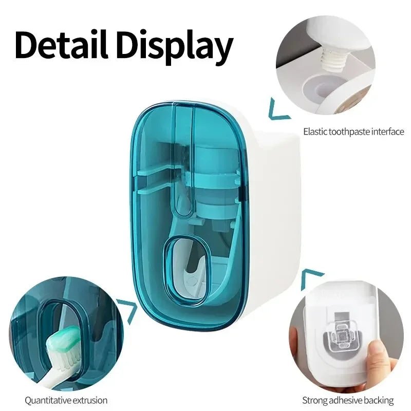 1 PCS Automatic Toothpaste Dispenser Bathroom Accessories Wall Mount Lazy Toothpaste Squeezer Toothbrush Holder Oasis Select