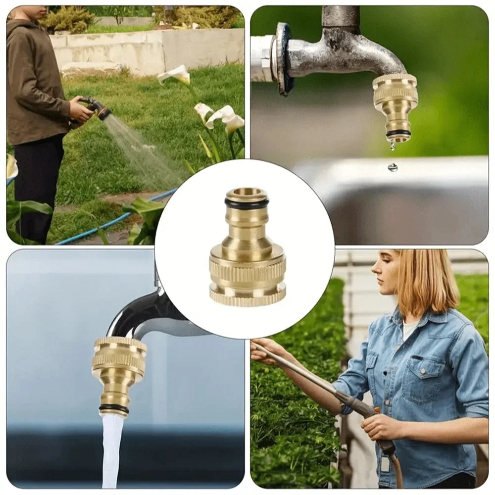 Brass Garden Water Pipe Joint 3/4 "1/2" Threaded Washing Machine Faucet Connector, Irrigation and Watering Tool Pipe Fittings Oasis Select