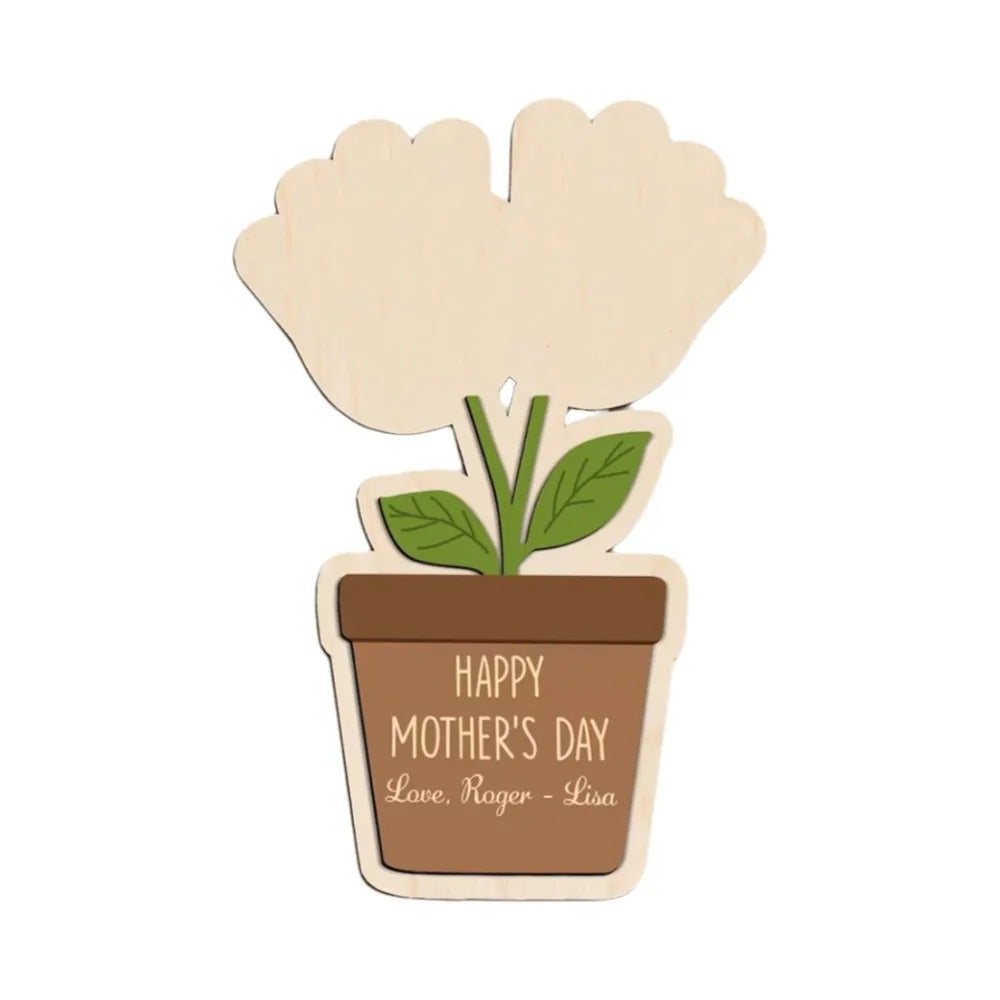 Hand-Painted Mother's Day Wood Plaque | DIY Handprint Sign Gift
