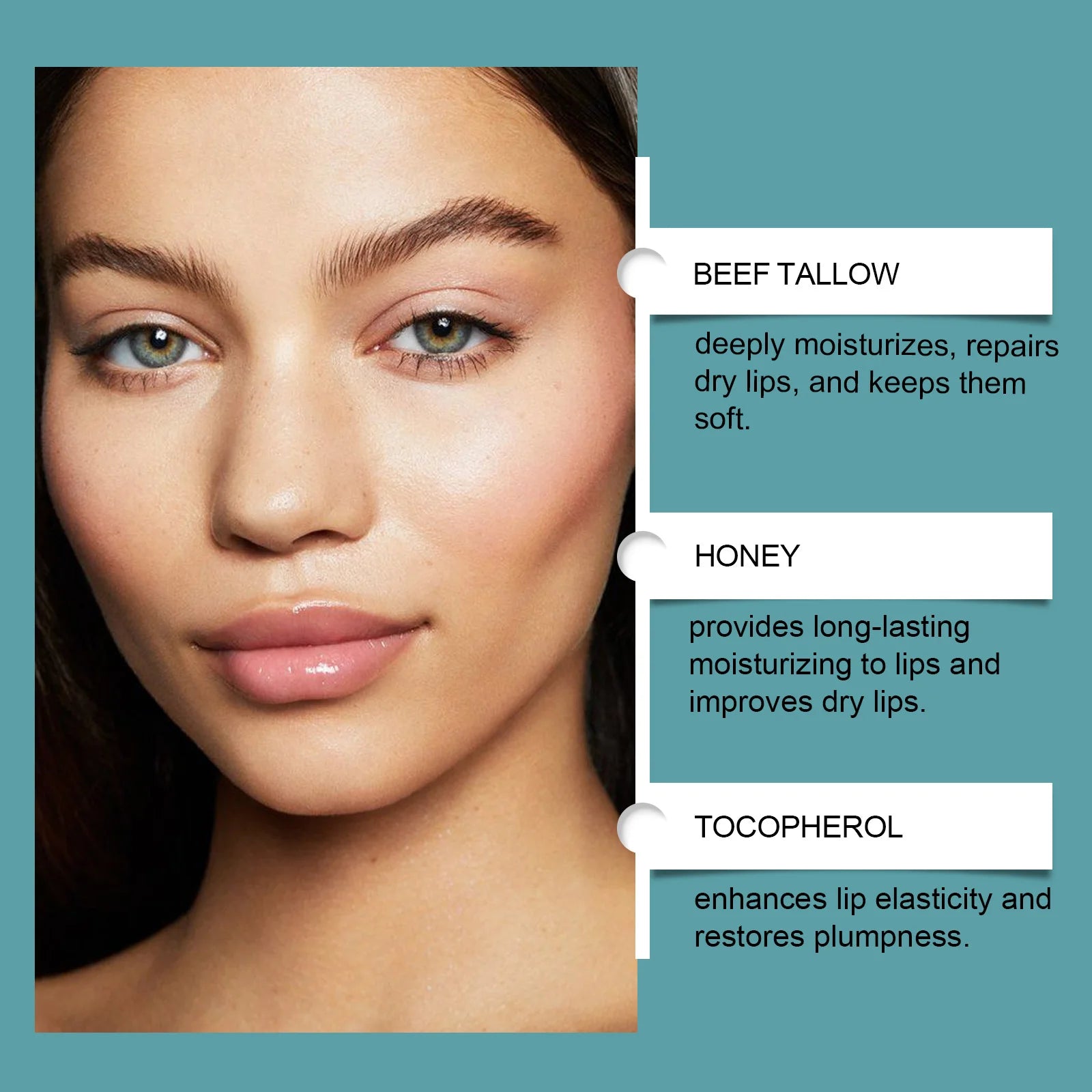 Tallow Lip Balm Deep Moisturizing Removes Dead Skin Gentle Soothing Lip Fades Lip Lines Smoothing Plumps Lips Care Oasis Select
