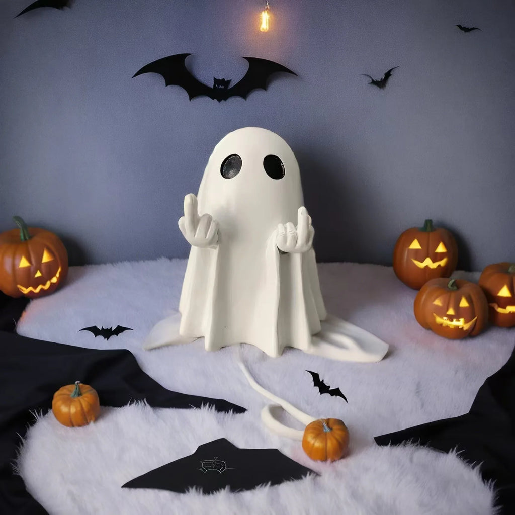 Middle Finger Cute Ghost Halloween Middle Finger Cute Ghost Figment Home Decoration Oasis Select