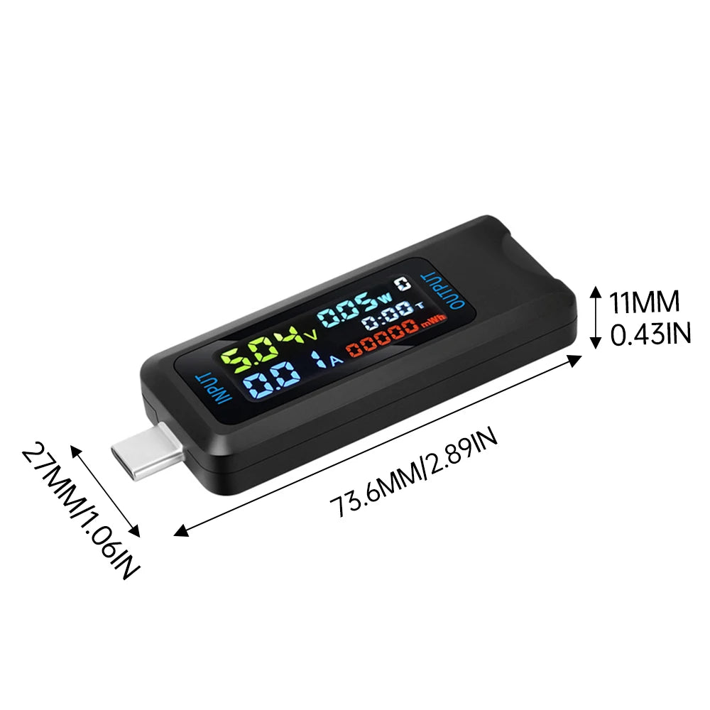 Voltage Meters Current Voltage Capacity Battery Tester USB Volt Current Voltage Doctor Charger Capacity Tester Meter Power Bank Oasis Select Type-C