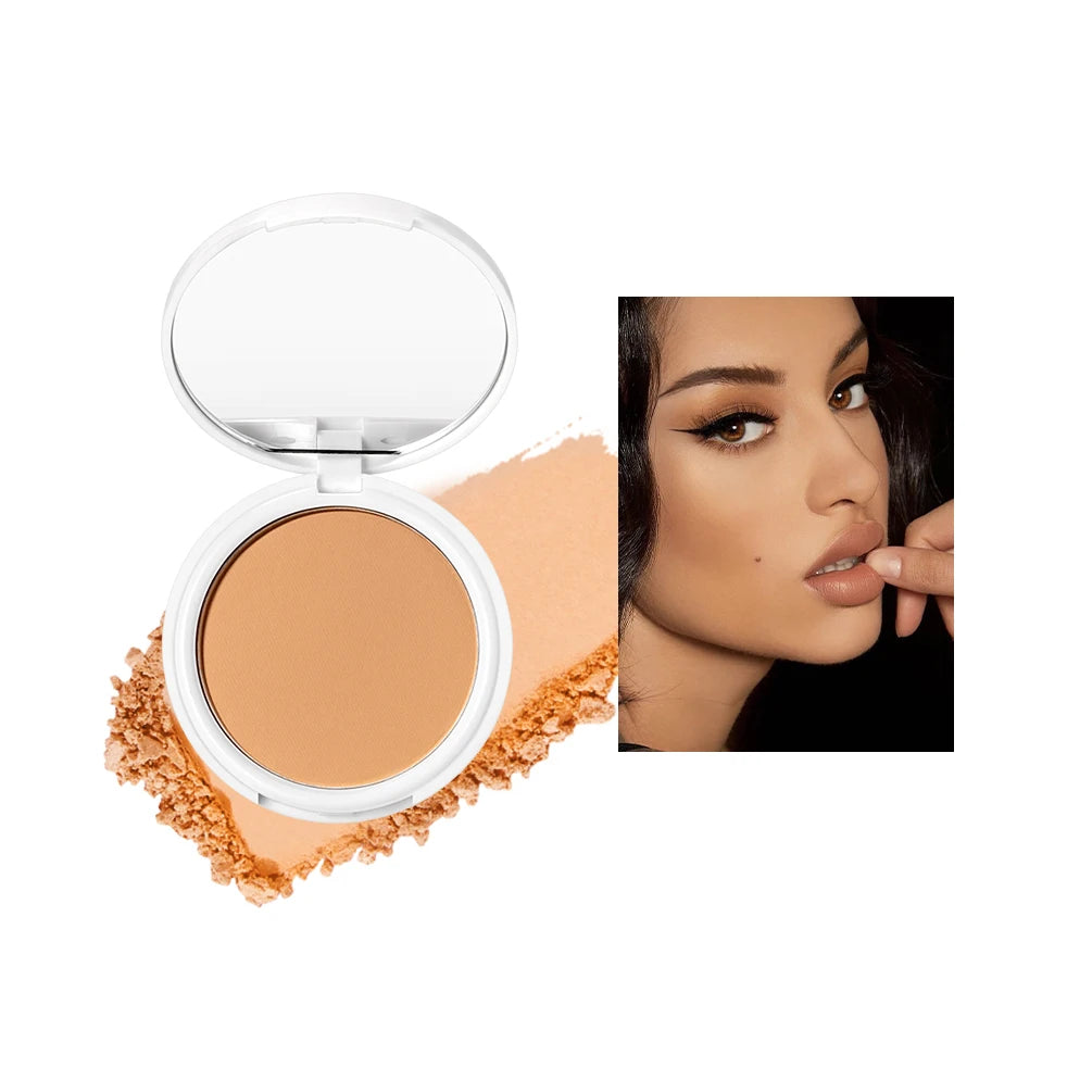 QIBEST Matte Pressed Powder – Oil Control & Full Coverage