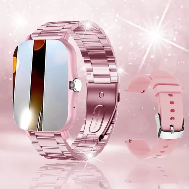 Men Women Smart Watch 1.83'' Waterproof Fitness Sports Watch Answer Call Sleep Sport Pedometer Information Alerts Smartwatch New Oasis Select Pink20Szstrap