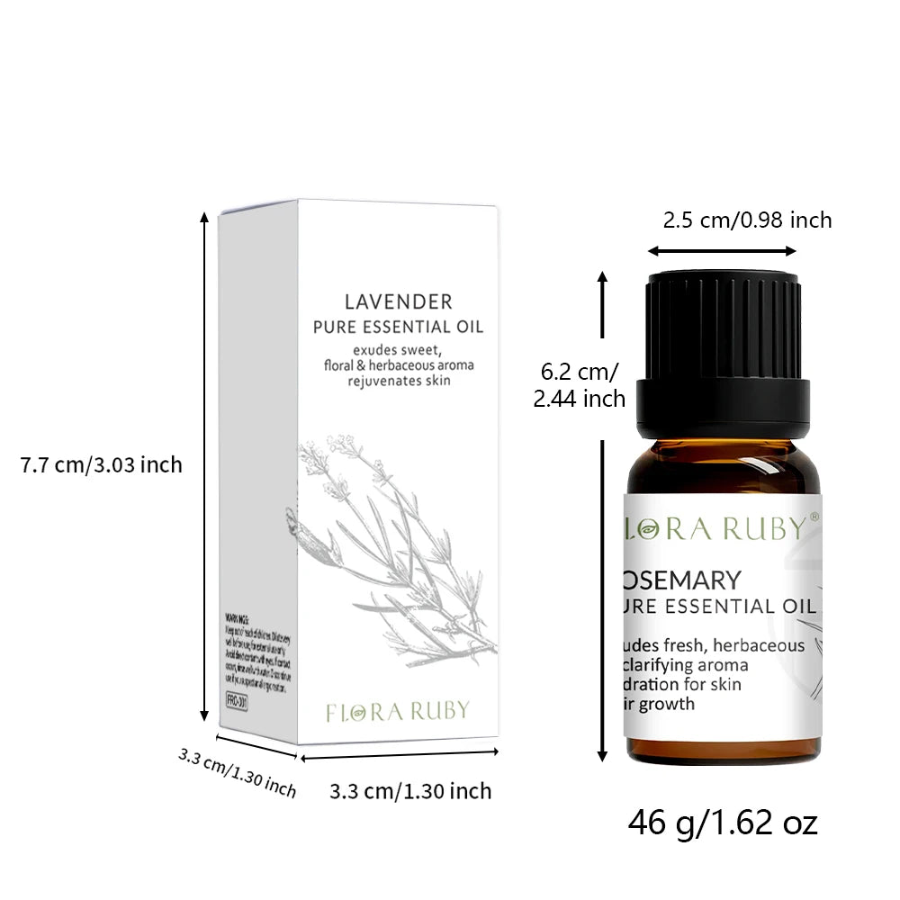 10ml Pure Natural Plant Essential Oil Lavender Jasmine Eucalyptus Rosemary， For Diffuser，Humidifier，Candle Making Oasis Select
