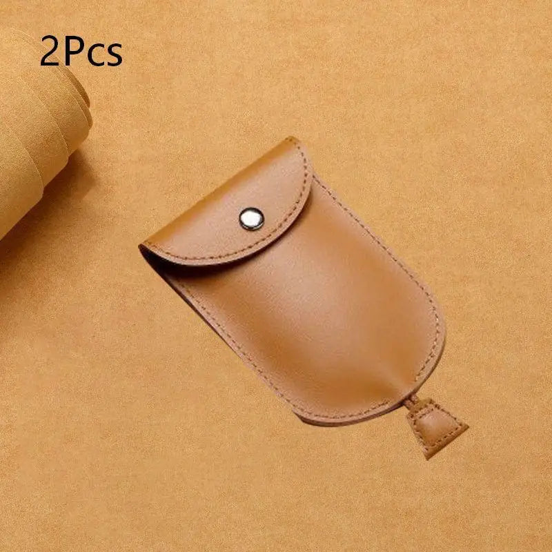 Retro Pull Out Key Holder PU Leather Key Case Portable Keychain Pouch Multi-Functional Mini Coin Purse For Men Women Daily Use Oasis Select 2PCS Khaki
