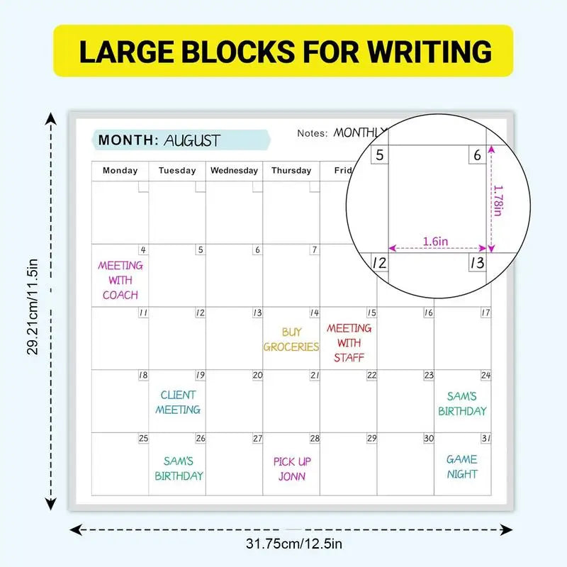 Erasable Yearly Planner Calendar Dry Erase Wall Calendar Giant Erasable Wall Calendar Blank Undated Yearly Calendar for Planning Oasis Select