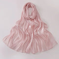Fashion Solid Color Silk Scarf Chiffon Shining Chiffon Hijab Veil Soft Long Sunscreen shawl Outdoor Oasis Select F