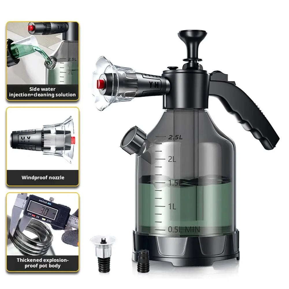 Hand Pump Foam Sprayer with 3 Types of Nozzle Hand Pneumatic Foam Cannon Snow Foam Car Wash Spray Bottle Car Window Cleaning Oasis Select