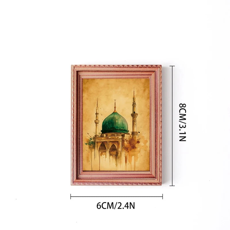 Middle Eastern Style Scenery Decoration Magnetic Refrigerator Sticker Home Holiday Decoration Wooden Crafts Oasis Select MZCT091