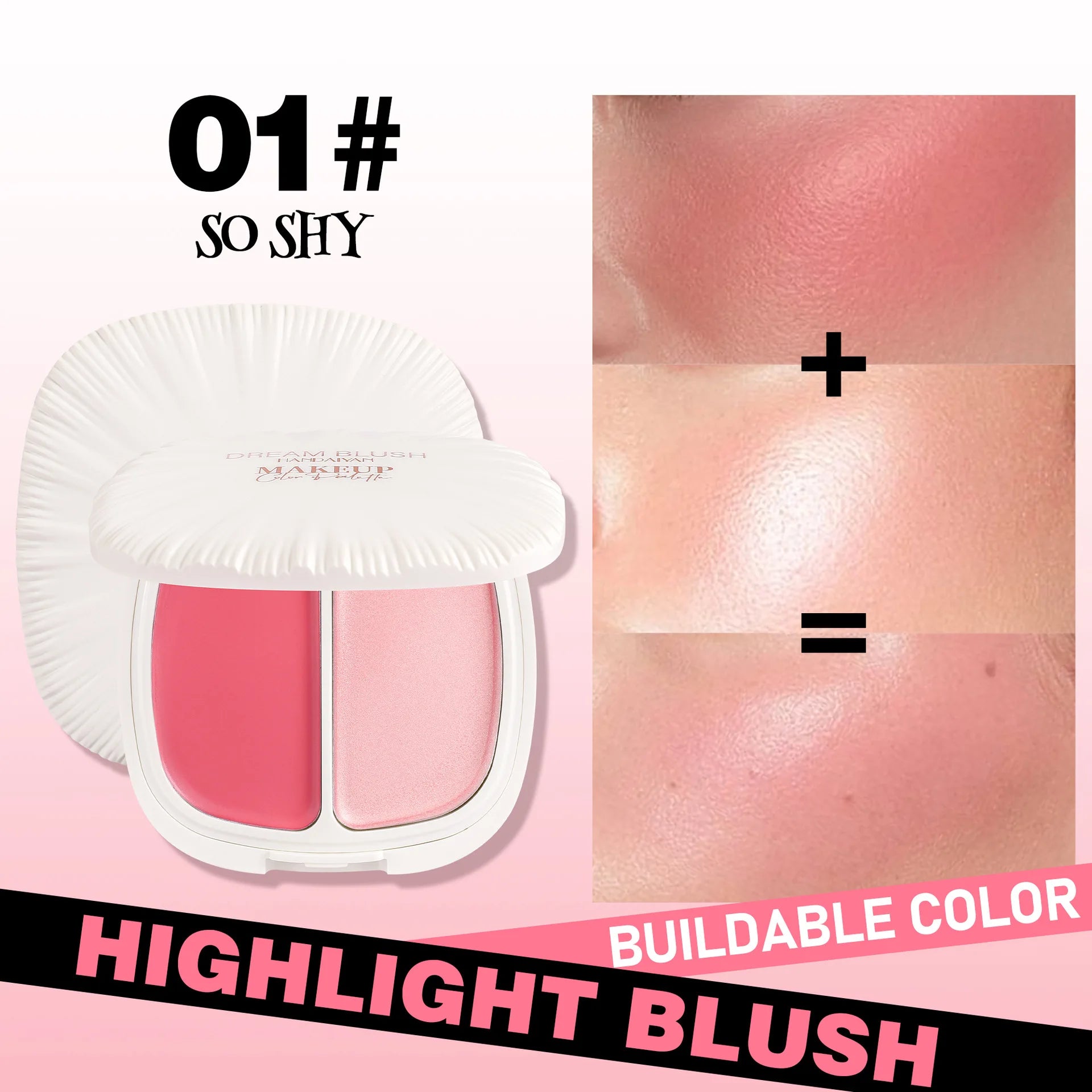 Handaiyan 2-in-1 Blush & Highlighter Palette | Natural Glow