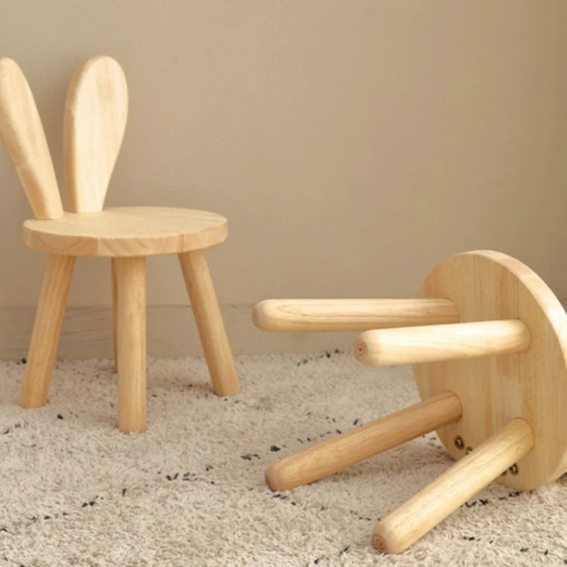 Solid wood chair Home backrest stool Simple small wooden stool Living room wooden stool Log bench Small stool Low stool Oasis Select
