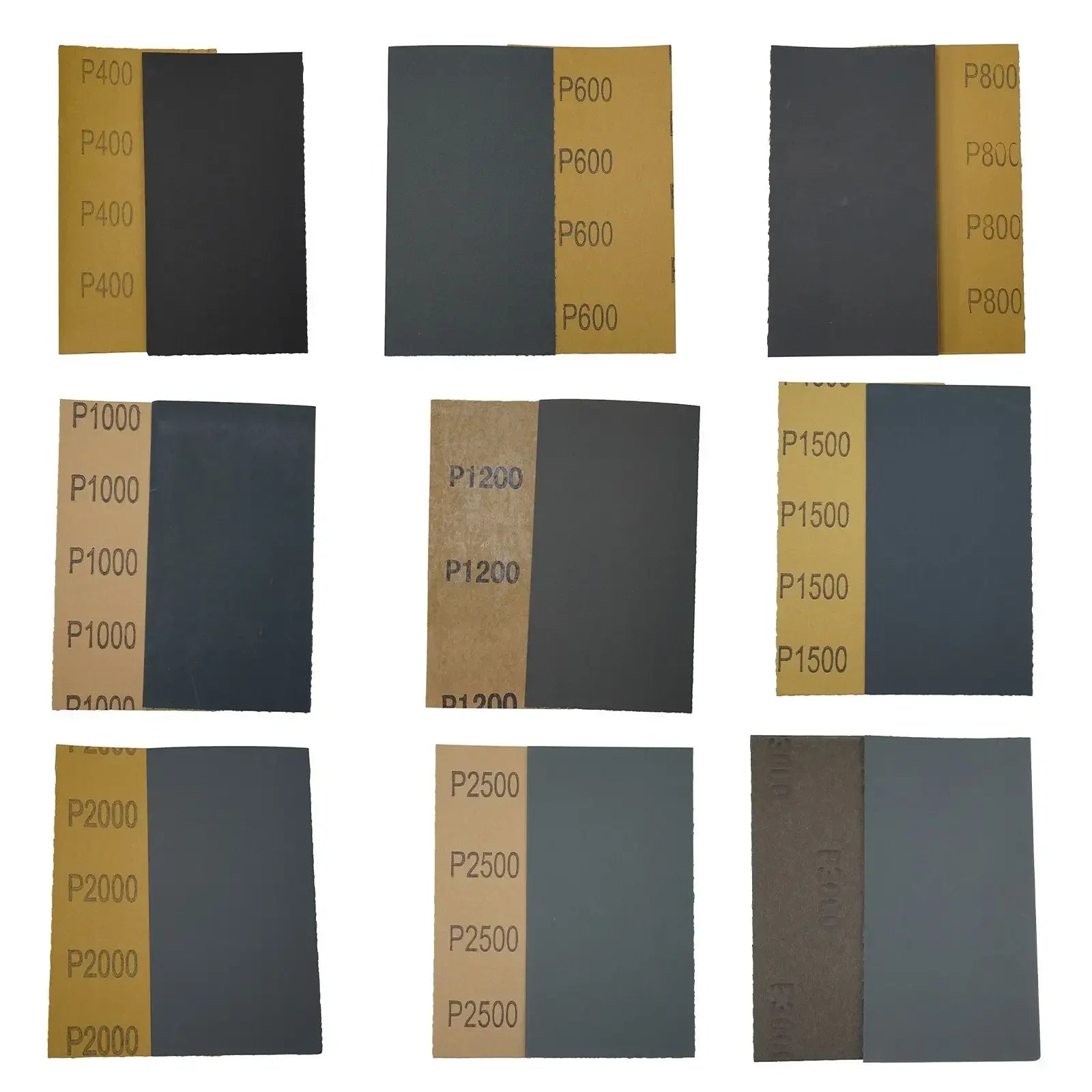 18pcs/Set Sandpaper 400,600,800,1000,1200,1500,2000,2500,3000 Grit Sandpaper Wet / Dry Sanding Paper Abrasive Polishing Tools Oasis Select