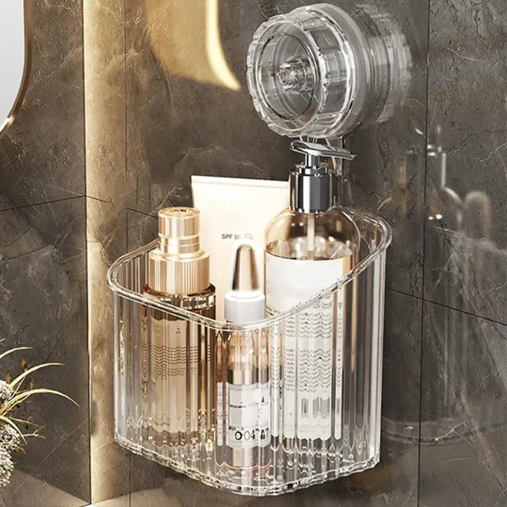 Shower Suction Cup Shelf Basket Punch-free Storage Holder Installation Bathroom Organizer Storage Rotating to Suck Remove Oasis Select E