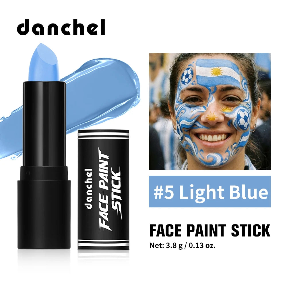Face Paint Stick High Pigment Multi-Use Black Sticks Lip Color Body Paint Safe Non-Toxic Paint Stick for Halloween Cosplay Sport Oasis Select Light Blue