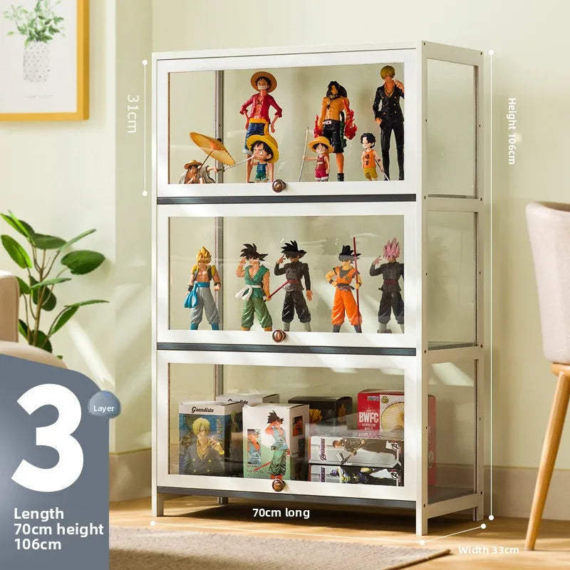 Figure display cabinet Floor-to-ceiling simple modern living room Layered shelves Household lockers Blind box display cabinet Oasis Select Three doors 70
