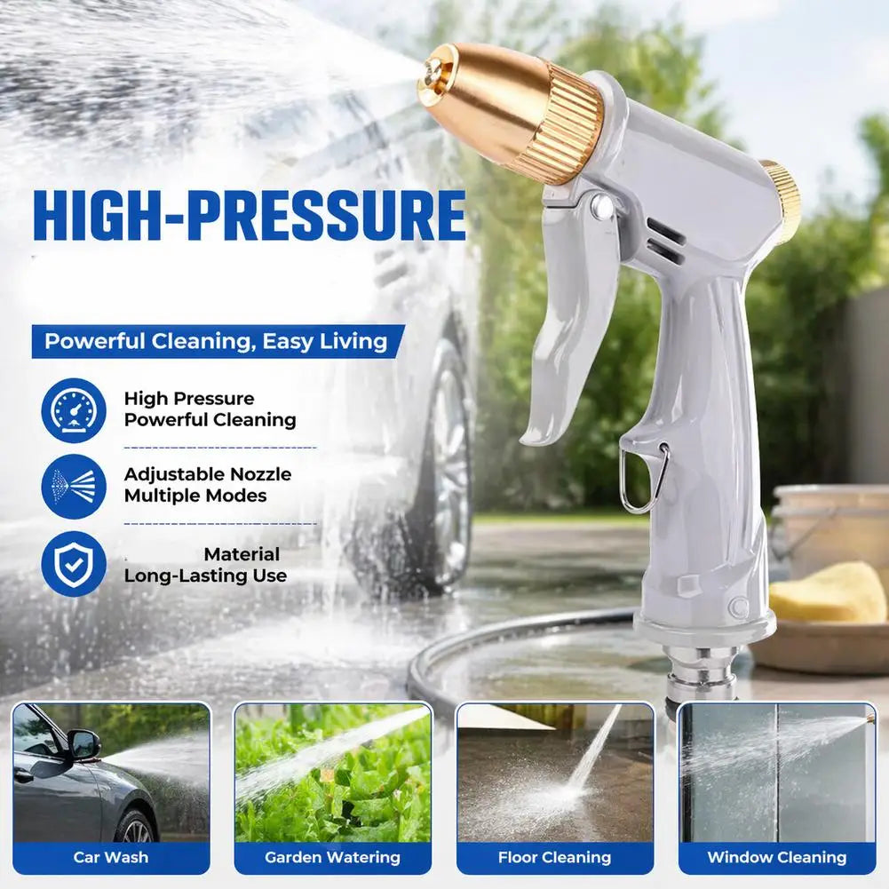High Pressure Water Spray Gun – Brass Nozzle Garden Hose Sprayer