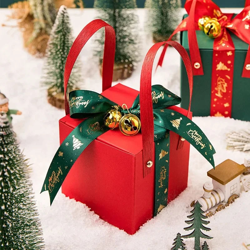 Christmas Apple Box Christmas Eve Gift Ribbon Fruit Box Gift Wrap Christmas Apple Box Noel Decoration 2022 Santa Stocking Oasis Select