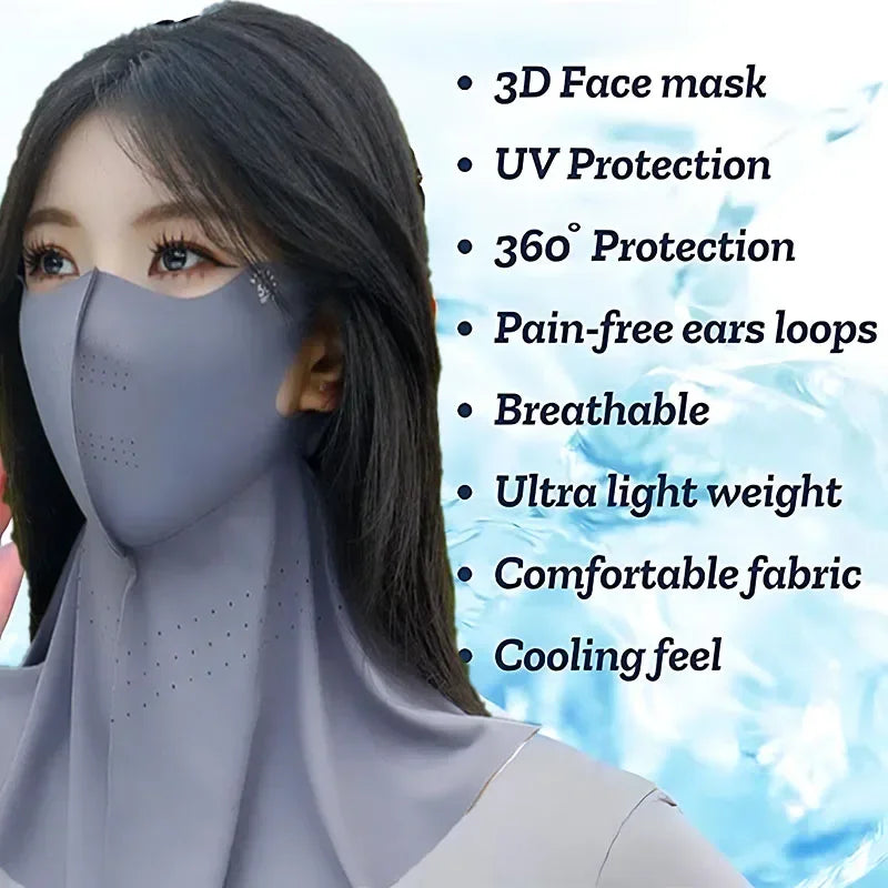 1-10PCS Women‘s Summer Outdoor Sun Face Mask Neck Cover Cooling Breathable UV Protection for Hiking Cycling Ideal Gift Oasis Select