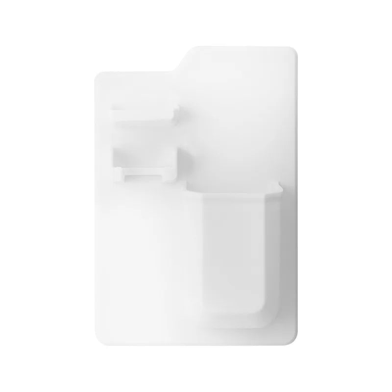 1pc 14.5x16.5x13cm Fashion Silicone Mirror Self Grips Mirror Shatterproof Shaving Makeup Shower Silicone Travel Washroom Oasis Select White-Toothbr holder