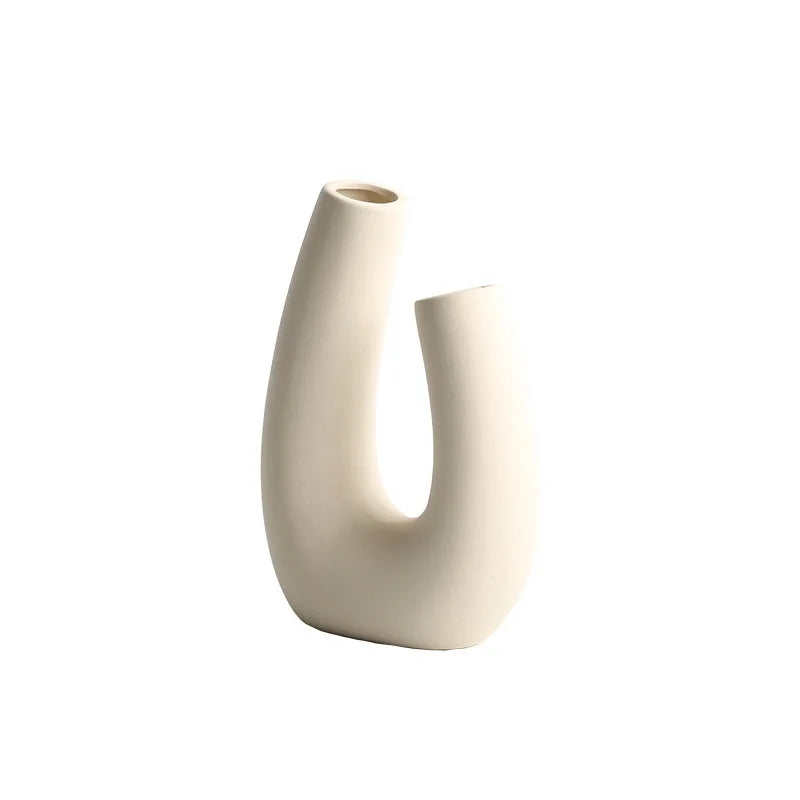 Nordic Geometric Creative Art Plain Germ Dried Flower Ceramic Vase Homestays Vases Oasis Select