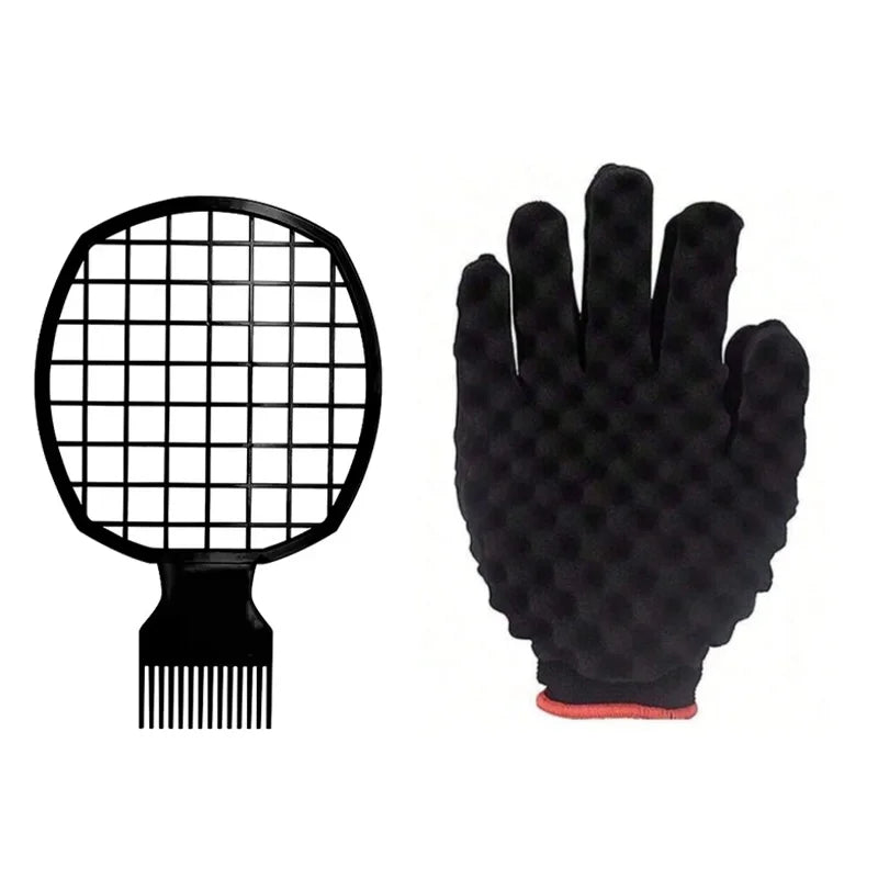 2pcs Afro Twist hair comb sponge for men and women's curly hair sponge brush for hairdressers and personal curly hair styling Oasis Select SS32-SS25