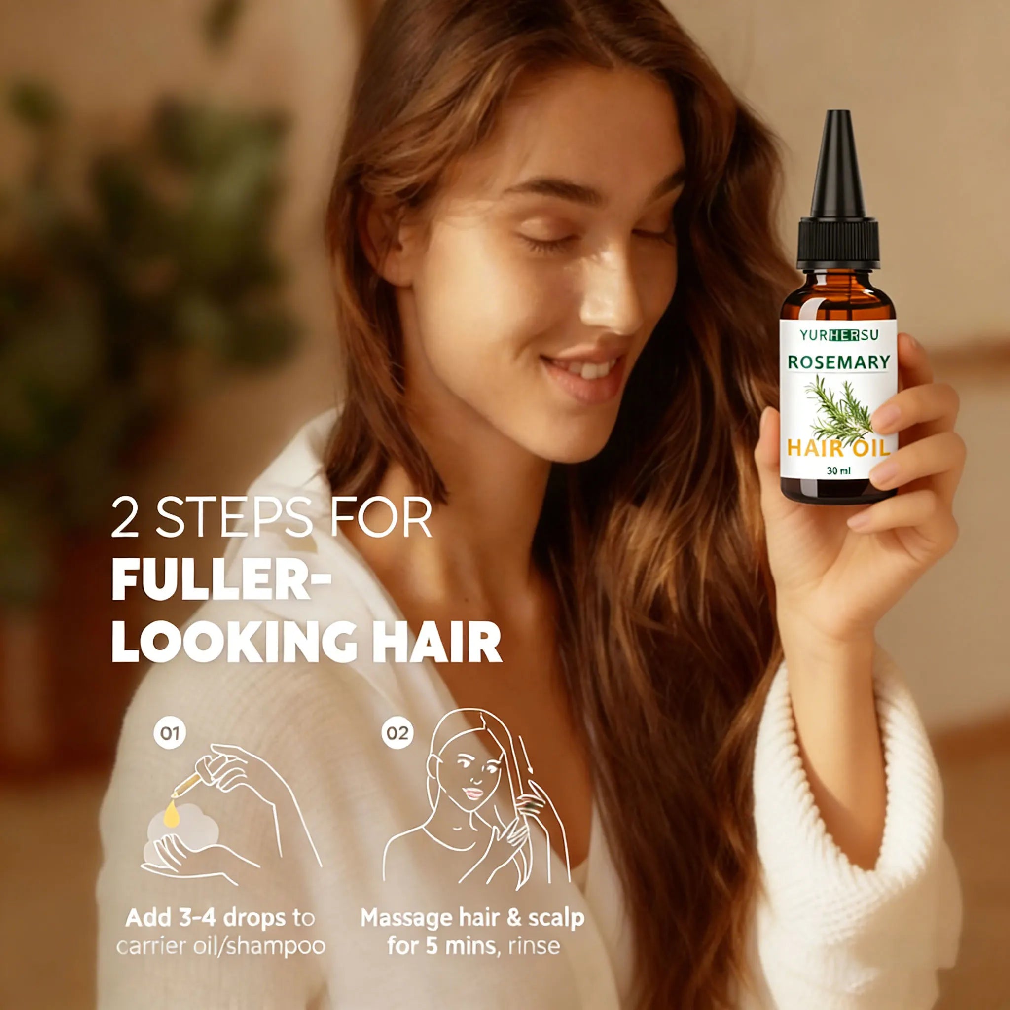 YURHERSU Pure Rosemary Hair Oil – Scalp & Hair Growth Oil Rosemary Hair Oil Oasis Select