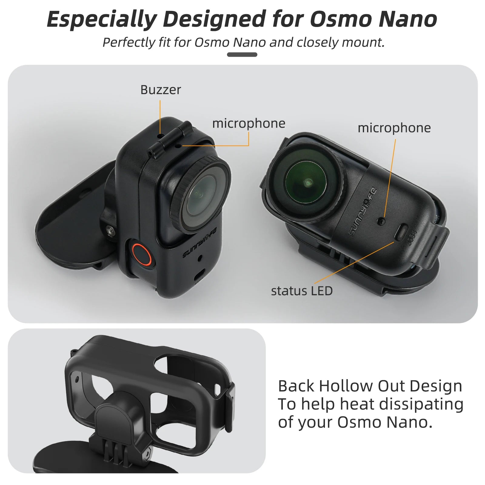 Sunnylife DJI Osmo Nano 360° Rotating Cap Mount | Angle Adjust