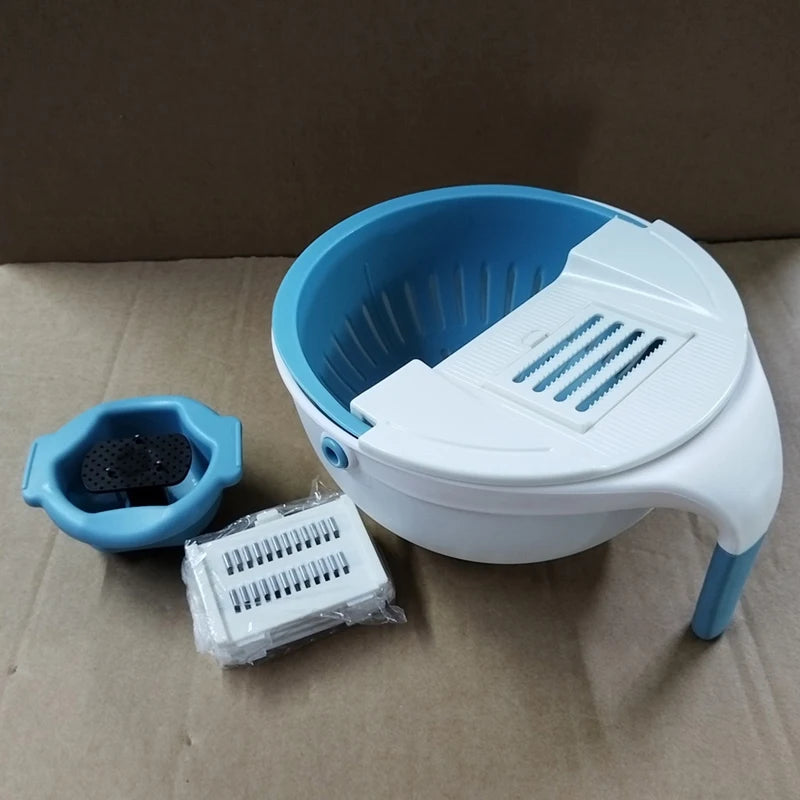 WISH Versatile Kitchen Vegetable Cutter - Multi-Function Chopper, Slicer, Grater With Drain Basket, Ideal For Potatoes & More Oasis Select