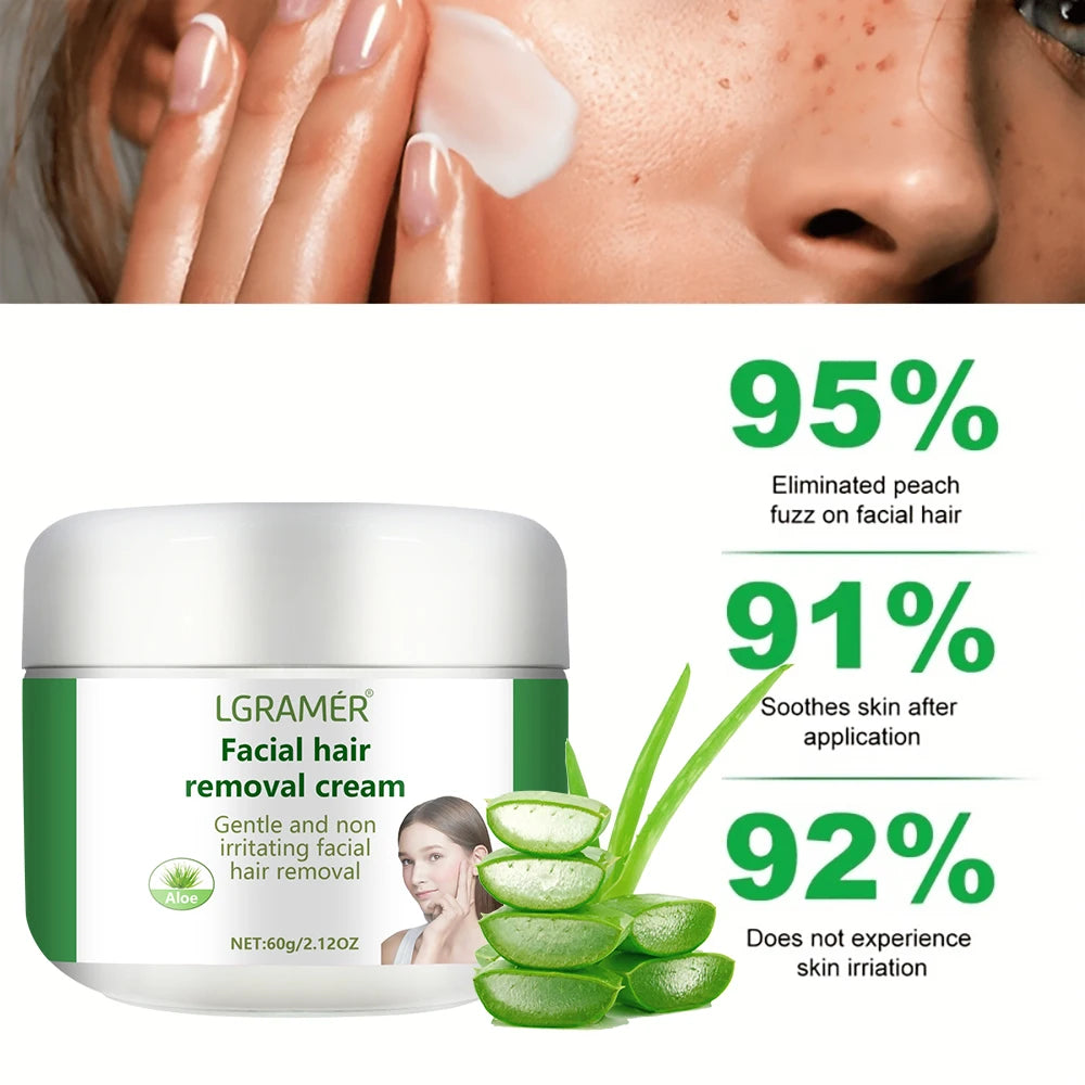 Aloe Vera Fast Hair Removal Cream 60g Painless Underarm Body Face Private Areas Hairs Remove Depilatory Wax Women Men Skin Care Oasis Select