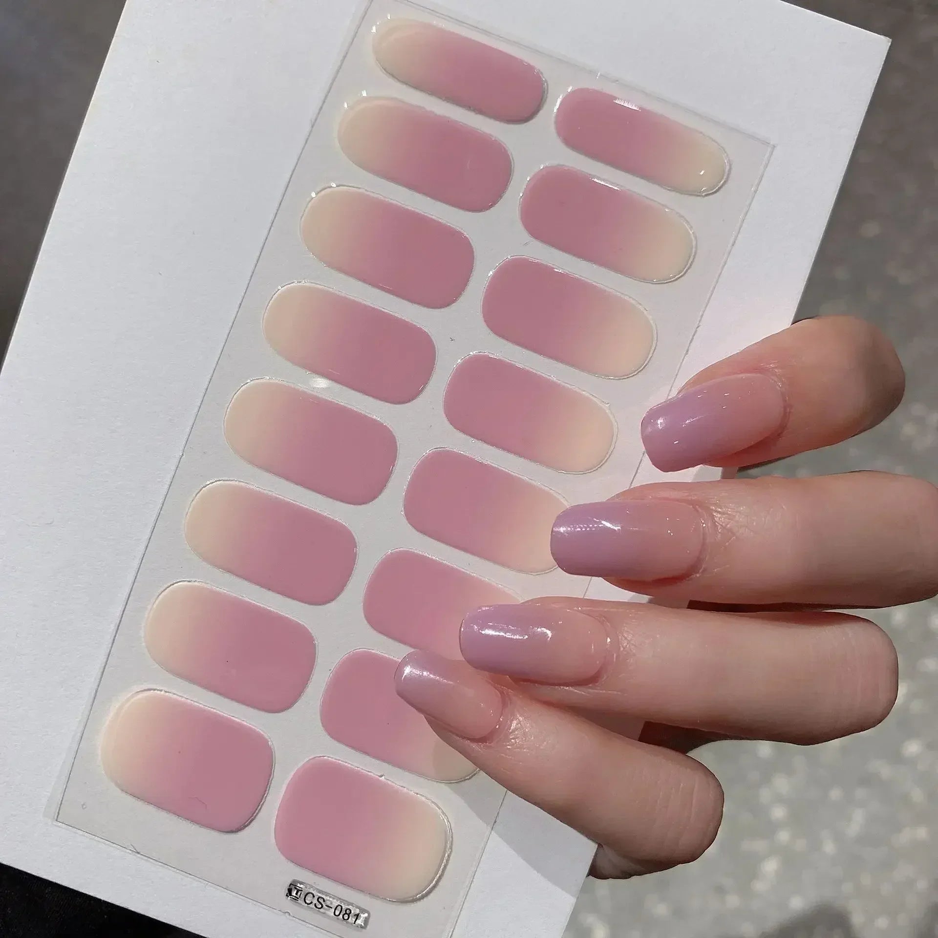 2025 Semi-cured Gel Nail Stickers Solid Color Nail Semi-baked Tips Full UV Nail Need Decals Paste Lamp N0R7 Oasis Select CS-81