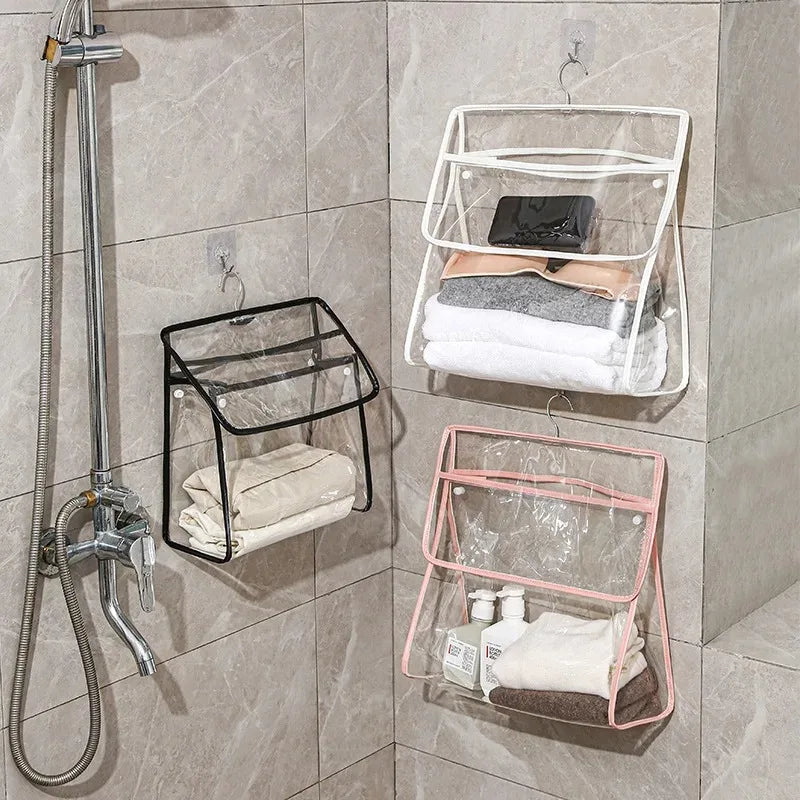 Waterproof Hanging Bathroom Bag Mobile Phone Clothing Storage Bag Cosmetic Storage Bag Transparent Wash Bag Oasis Select