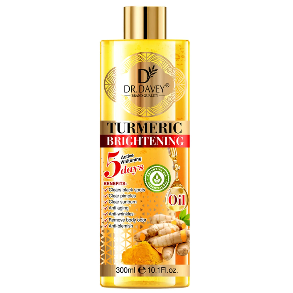 DR.DAVEY 300ml Turmeric Body Oil – Moisturizer for Face & Body