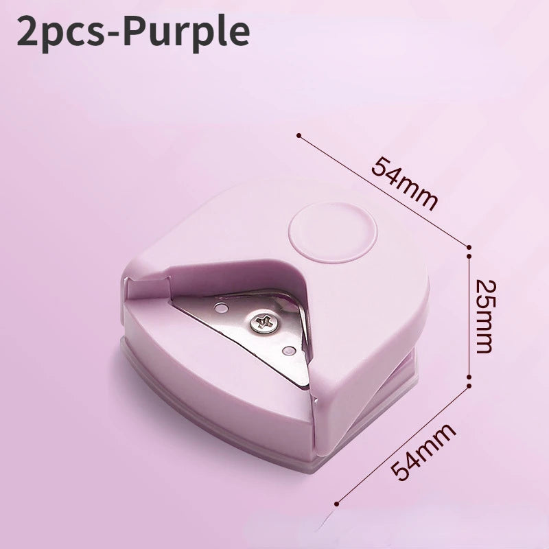 circle cutter button maker Corner round machine corner punching portable paper cutter card photo cutting Oasis Select 2pcs-Purple