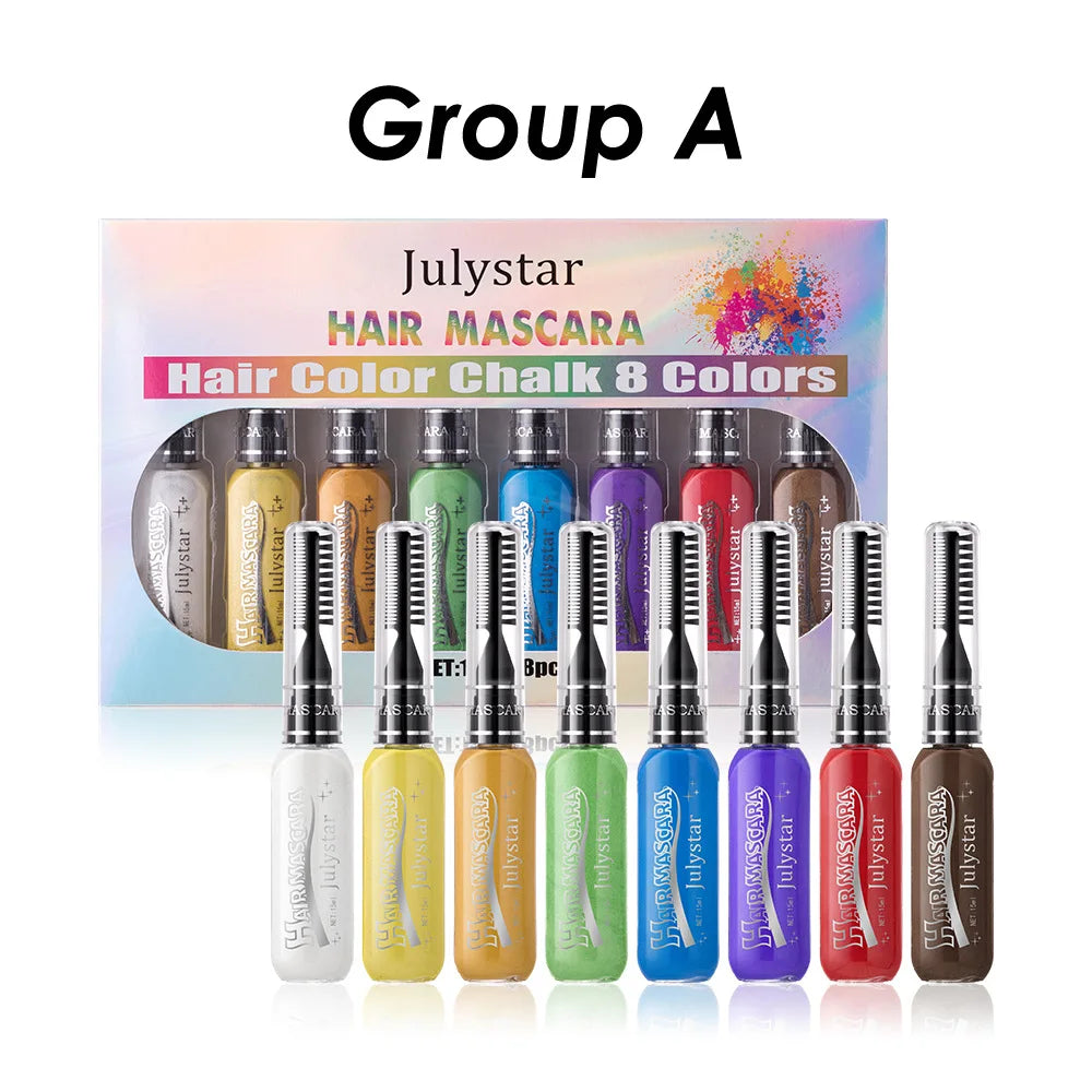 8-Color Waterproof Mascara Set – Bold Multi-Shade Lashes