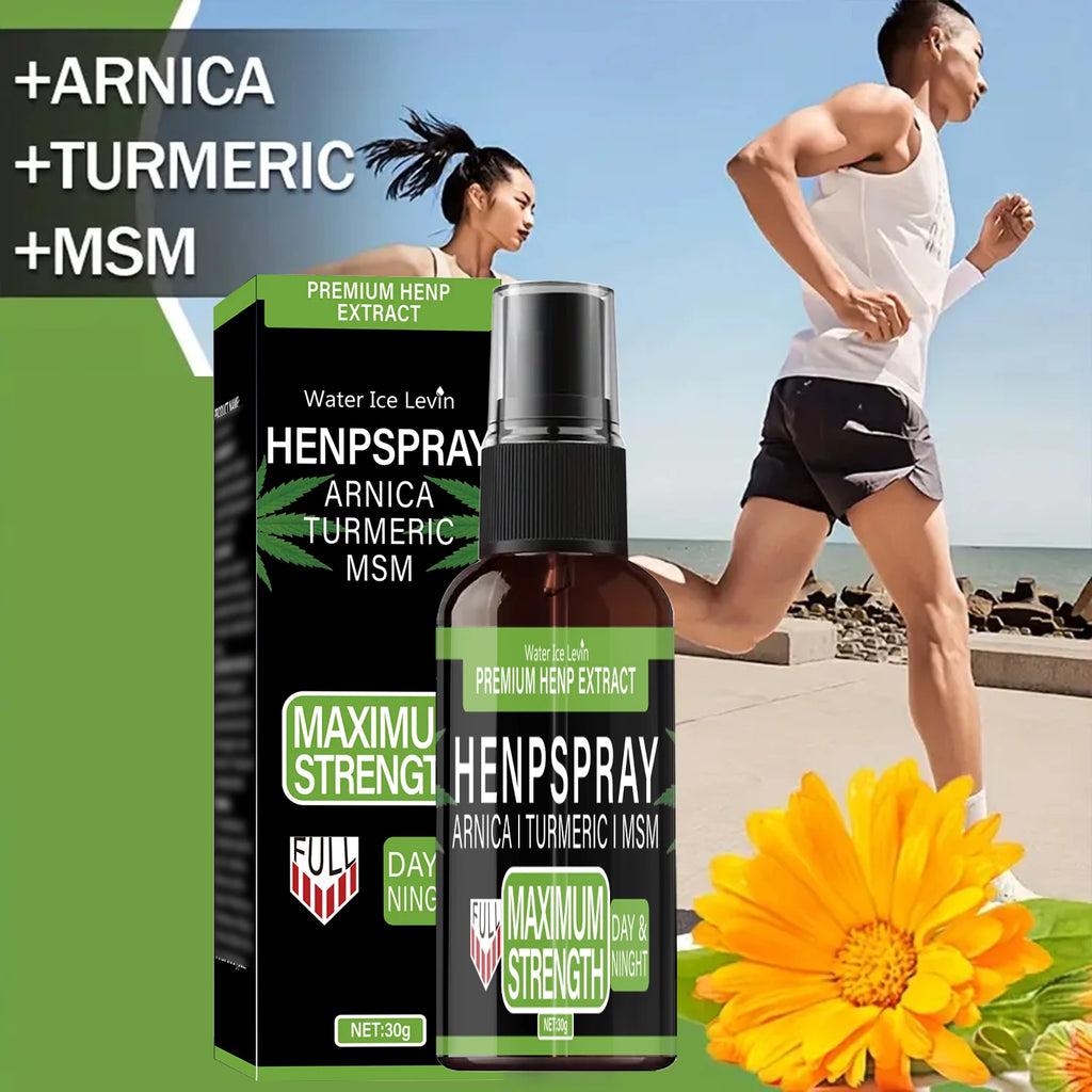 Premium Hemp Spray Extract with Arnica, Turmeric & MSM for Maximum Strength Day & Night Relief & Skin Care. Oasis Select