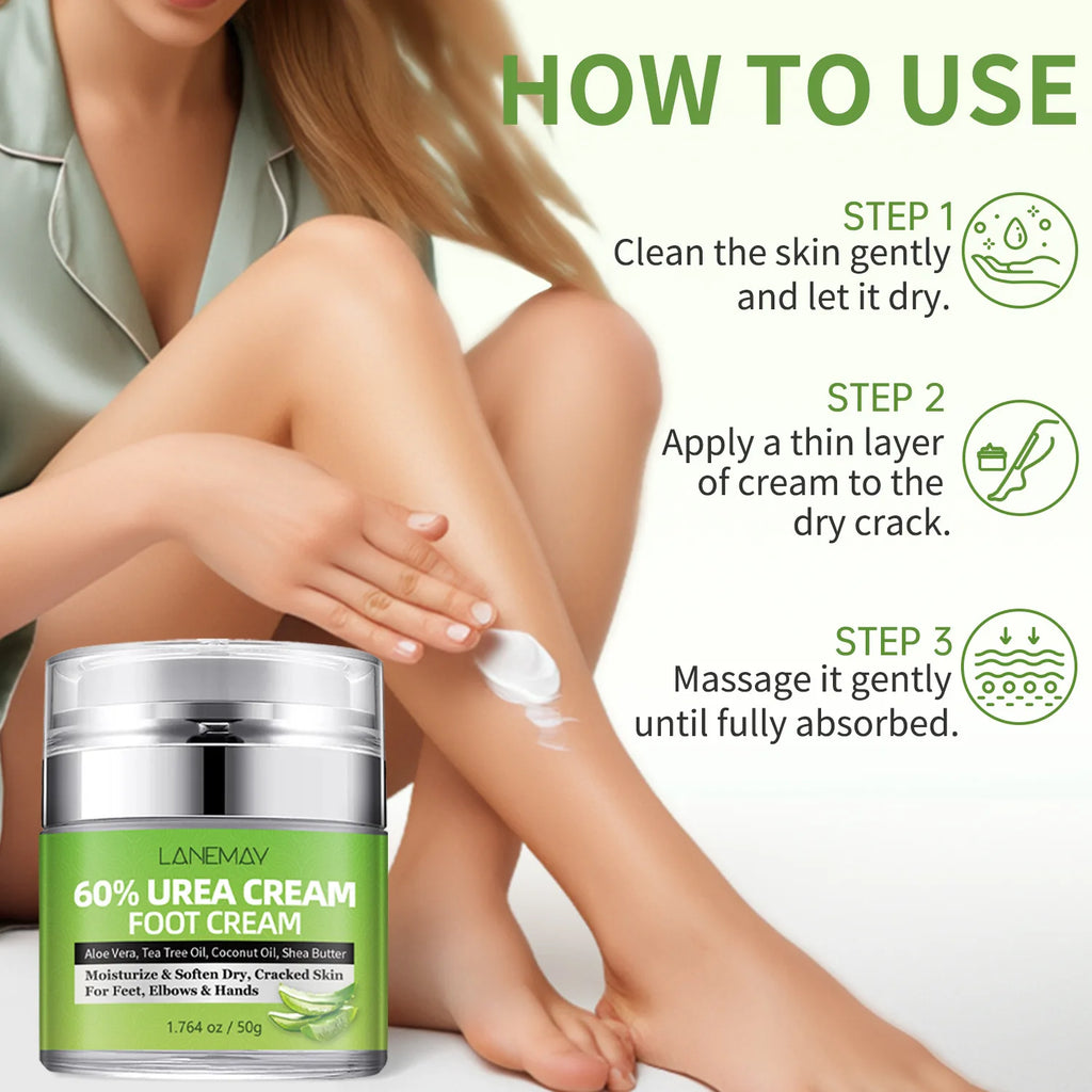 60% Urea Hand & Foot Cream – Aloe Vera & Tea Tree Oil
