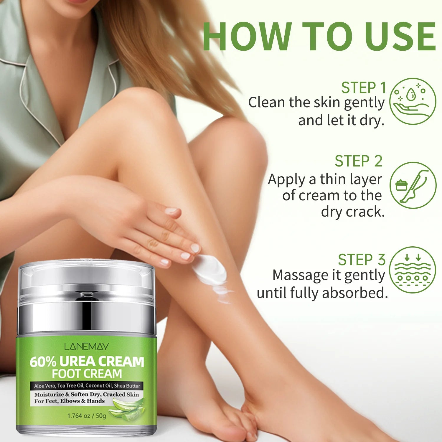 60% Urea Hand & Foot Cream – Aloe Vera & Tea Tree Oil