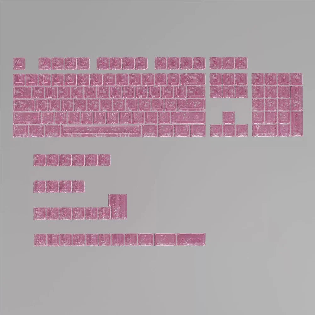 Carbon Fiber 132-Key Transparent Keycaps | RGB Mechanical Keyboard