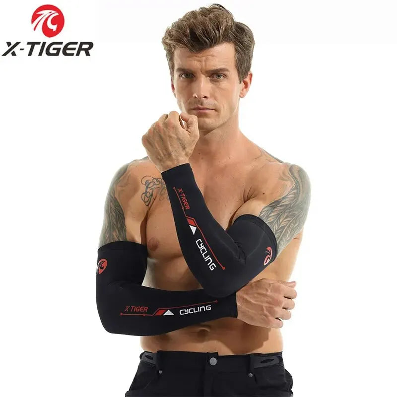 X-Tiger Anti-UV Cycling Arm Warmers Men Basketball Sleeve Running Arm Sleeves Breathable Bicycle Arm Warmer Summer Sports Safety Oasis Select