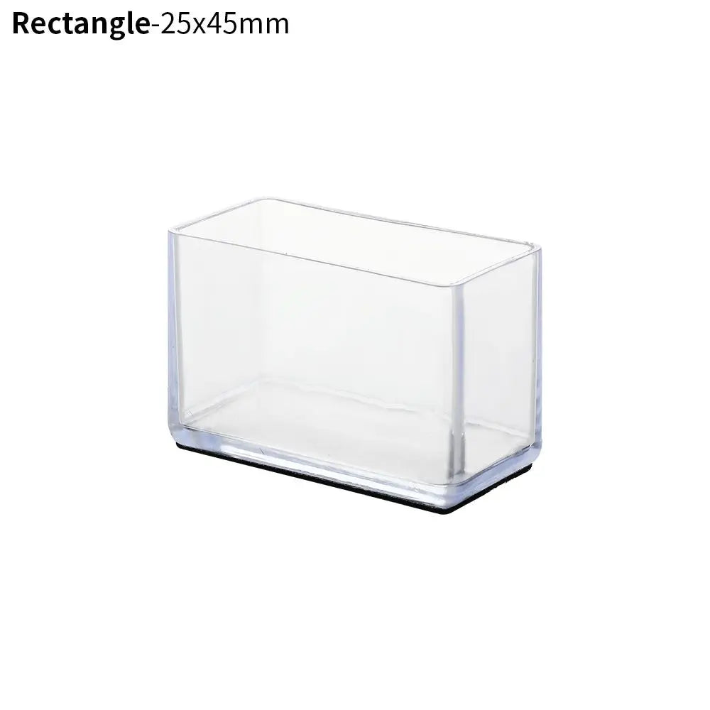 4PCS Silicone Rectangular Feet Cover Furniture Floor Protector Pad Anti slip Chair Leg Caps Wood Sofa Table Child Bed Stopper Oasis Select Rectangle 25x45mm
