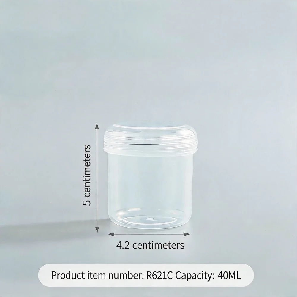 20/30/40/50mlRefillable Transparent Plastic Sealed Jars, Food Grade Thickened PP Leak-proof Containers for Travel Cosmetic Oasis Select White-40ml