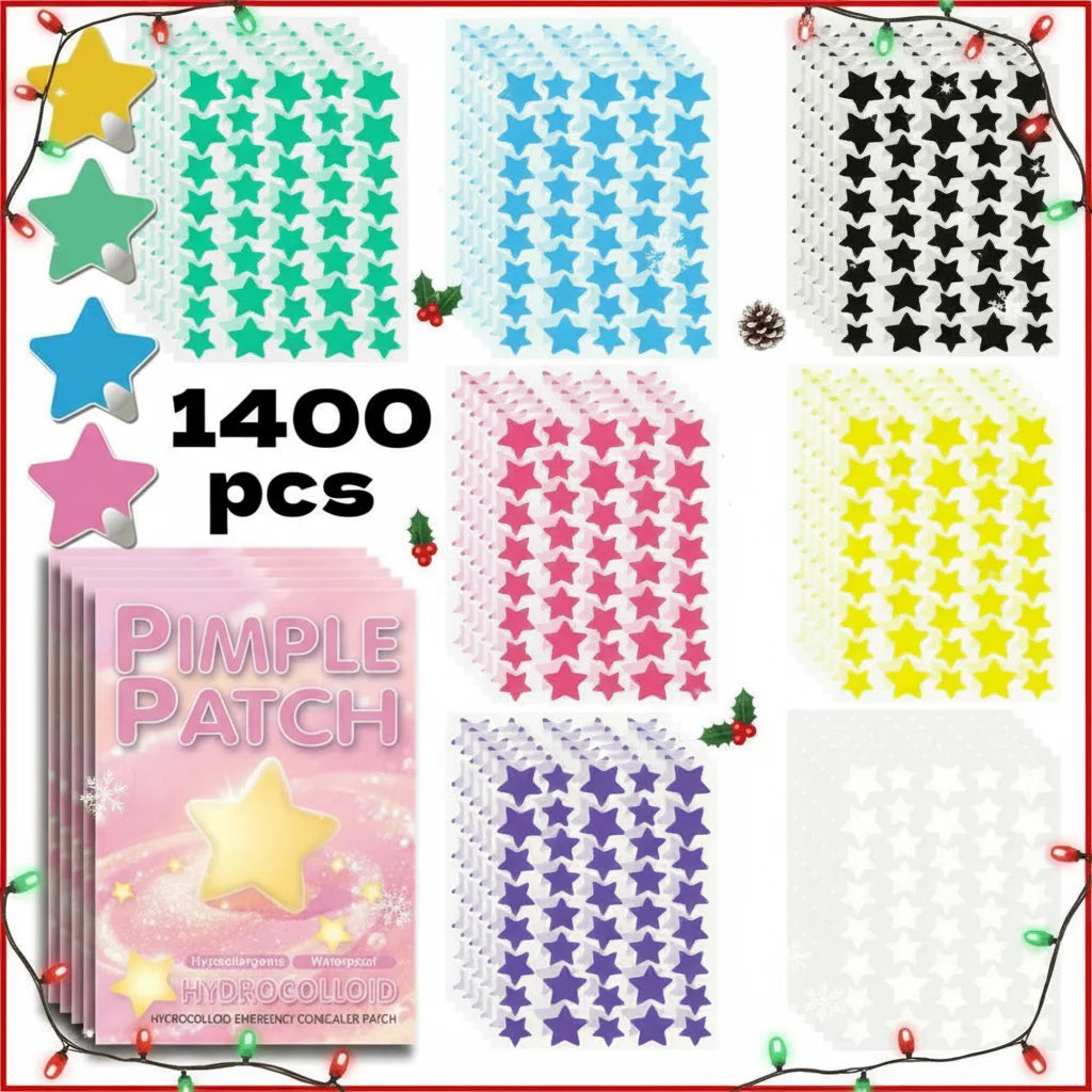 1400pcs Star Hydrocolloid Acne Patches – Invisible & Breathable Hydrocolloid Acne Patch Oasis Select
