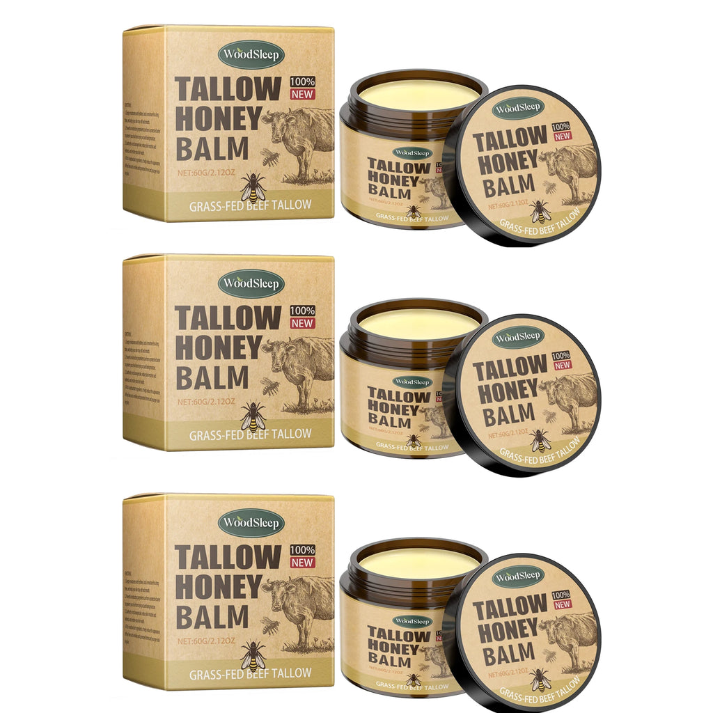 Deep Moisturizing Tallow Honey Balm For Face Natural Beef Tallow Anti Aging Light Non Greasy Skin Barrier Repair Daily Care 60g Oasis Select 60g X 3pcs