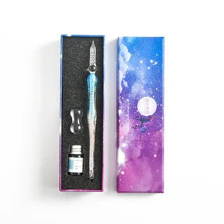 Starry Sky Glass Pen Set Signature Pen Crystal Student Dip Pen Glass Dip Pen Stationery Gift Pen Oasis Select 10