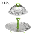 9/11Inch Stainless Steel Lotus Steaming Tray Folding Expandable Food Steamer Rack Multi-Function Mesh Steamer Basket for Cooking Oasis Select 11inch