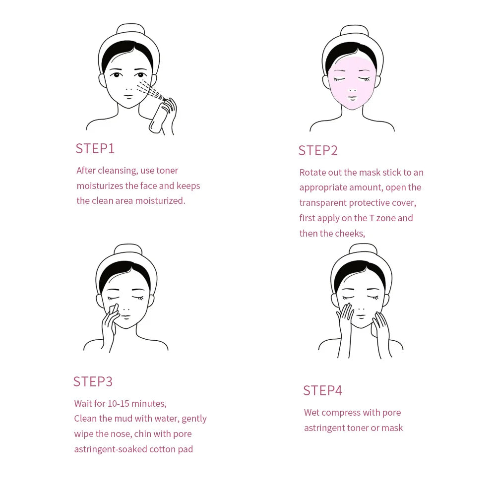 40g Face Clean Mask Green Tea/Rose Extract Cleansing Stick Deep Moisturizing Shrink Pores Blackhead Film Smear Oil Control Mask Oasis Select